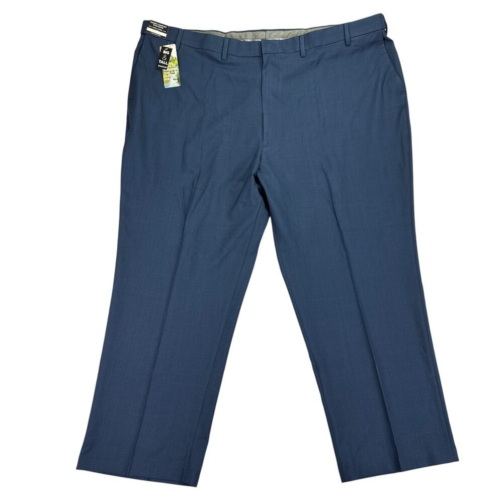 Haggar Mens Big & Tall Premium Comfort Classic Fit Dress Pants Blue 50x29